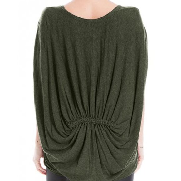 NWT Leon Max | Heather Forest Wool-Blend Draped-Back Tunic - M - Picture 3 of 10